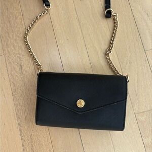 Michael Kors Black Crossbody Bag with Gold Chain